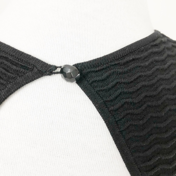 ✨sold✨ marciano • wave texture knit back keyhole knit fit flare sweater dress - Picture 7 of 8